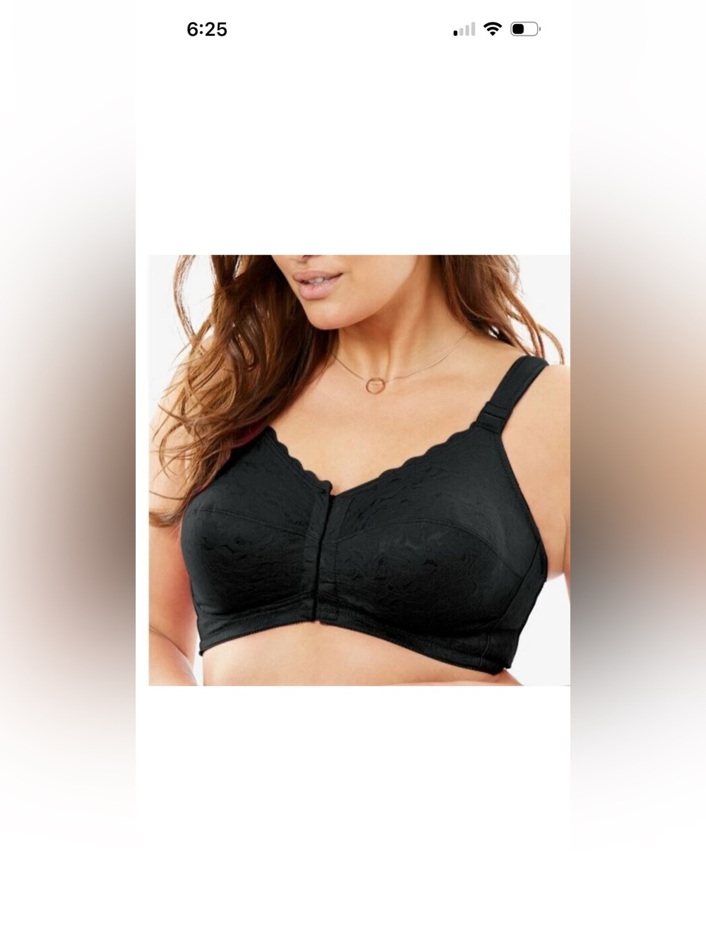 NWT Comfort Choice Women's Front Close Wireless Black Posture Bra Size 40DDD
